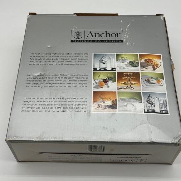 Anchor Hocking Presence Deep Chip n Dip Set Clear Glass USA 2 piece. NEW - Picture 4 of 5